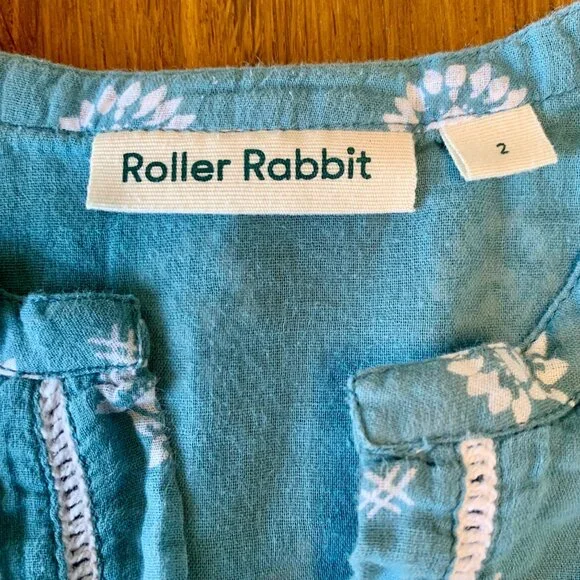 ROLLER RABBIT Swim Cover Up Girls 2 2T Lightweight Cotton Tunic Dress Beach Pool - Picture 6 of 7